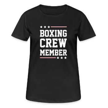 Boxing Crew - Frauen T-Shirt atmungsaktiv - Schwarz - Vorne - AI Model Female 172 light (172cm)