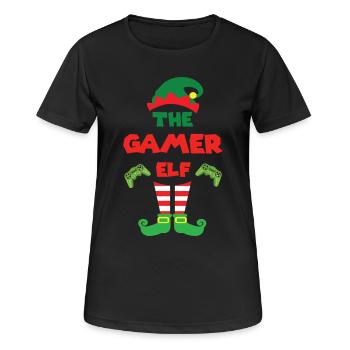 Gamer Elf - Frauen T-Shirt atmungsaktiv - Schwarz - Vorne - AI Model Female 172 light (172cm)