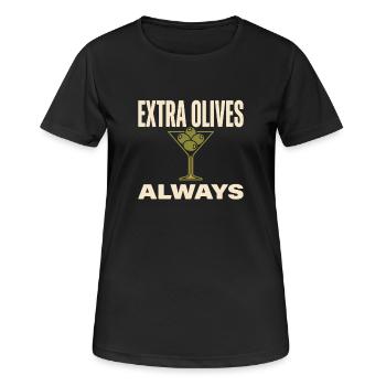 Olive Girl Martini Olive Mediterranes - Frauen T-Shirt atmungsaktiv - Schwarz - Vorne - AI Model Female 172 light (172cm)