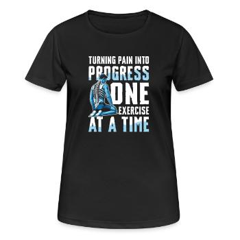 Turning Pain Into Progress One Exercise At A Time - T-shirt respirant Femme - noir - Devant - AI Model Female 172 light (172cm)