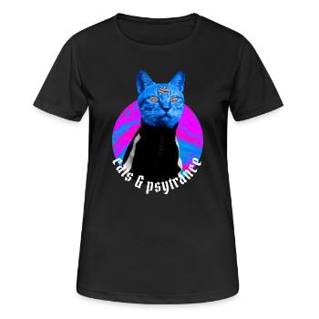 Cats & Psytrance – Rave-Band Psy Trance - Frauen T-Shirt atmungsaktiv - Schwarz - Vorne - AI Model Female 172 light (172cm)