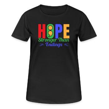 Semicolon Suicide Prevention Hope Stronger Semi - Women's Breathable T-Shirt - black - Front - AI Model Female 172 light (172cm)