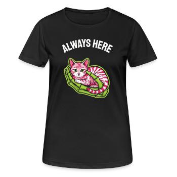 Always Fine Spruch Katze Skeletthand Kätzchen - Frauen T-Shirt atmungsaktiv - Schwarz - Vorne - AI Model Female 172 light (172cm)