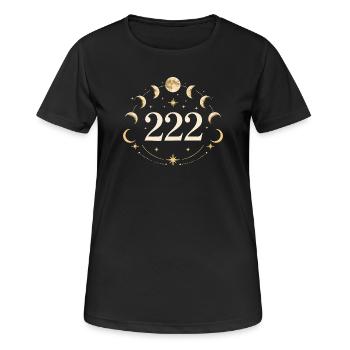 222 Mondharmonie - Frauen T-Shirt atmungsaktiv - Schwarz - Vorne - AI Model Female 172 light (172cm)