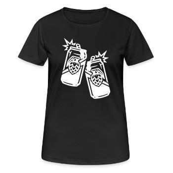 Bierdose Hopfen Dose Bier - Frauen T-Shirt atmungsaktiv - Schwarz - Vorne - AI Model Female 172 light (172cm)