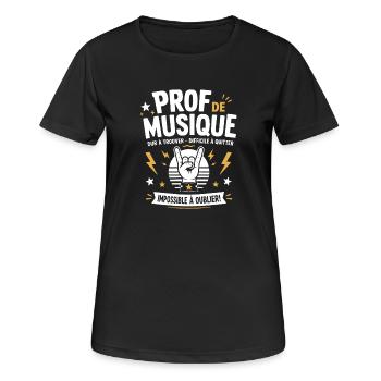Prof de Musique Rock Inoubliable - T-shirt respirant Femme - noir - Devant - AI Model Female 172 light (172cm)
