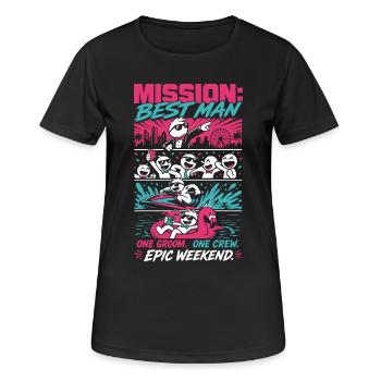 Week-end épique du Garçon d’honneur de la Mission - T-shirt respirant Femme - noir - Devant - AI Model Female 172 light (172cm)