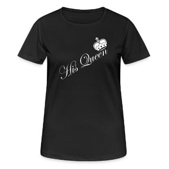 His_Queen_Couple_Krone_Design - Frauen T-Shirt atmungsaktiv - Schwarz - Vorne - AI Model Female 172 light (172cm)
