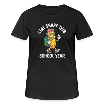 Cadeau d’élève-enseignant Stay Sharp Year School - T-shirt respirant Femme - noir - Devant - AI Model Female 172 light (172cm)