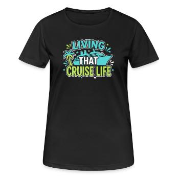 Cruising Granny, Grandma On Deck, - Women's Breathable T-Shirt - black - Front - AI Model Female 172 light (172cm)