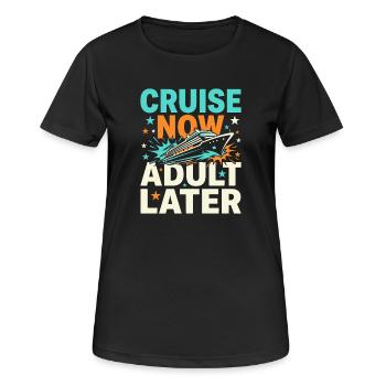 Kreuzfahrt-oma, Oma An Deck, - Frauen T-Shirt atmungsaktiv - Schwarz - Vorne - AI Model Female 172 light (172cm)