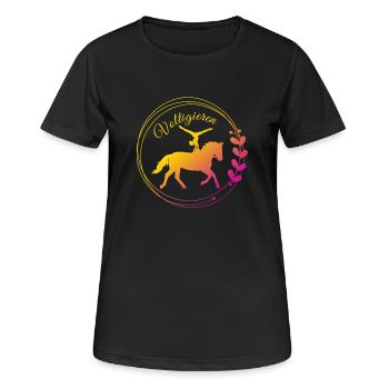 Poirier de saut – Tenue sportive pour Voltis - T-shirt respirant Femme - noir - Devant - AI Model Female 172 light (172cm)