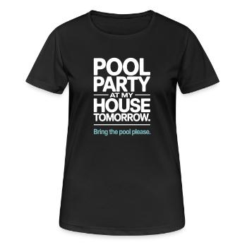 Fête à la piscine Amenez la piscine Fête d’été à la piscine en remarque - T-shirt respirant Femme - noir - Devant - AI Model Female 172 light (172cm)