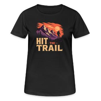 Hit the Trail - Outdoor Adventure - Women's Breathable T-Shirt - black - Front - AI Model Female 172 light (172cm)