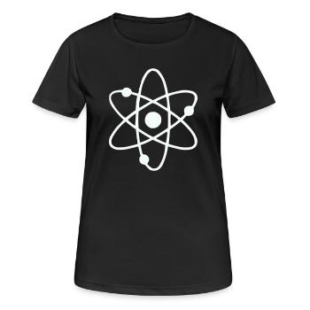 Art en ligne du modèle Atom - T-shirt respirant Femme - noir - Devant - AI Model Female 172 light (172cm)