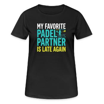 Padel girl padel player padel tennis gift - Women's Breathable T-Shirt - black - Front - AI Model Female 172 light (172cm)