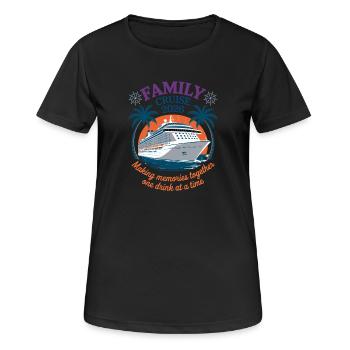  Familienkreuzfahrt 2026 Erinnerungen Schaffen - Frauen T-Shirt atmungsaktiv - Schwarz - Vorne - AI Model Female 172 light (172cm)