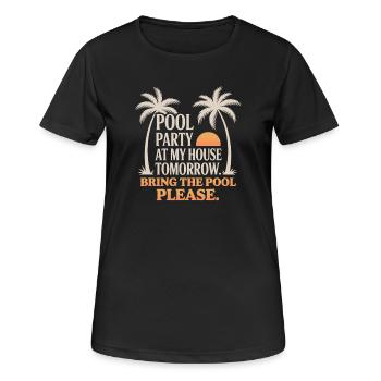 Fête à la piscine Amenez la piscine Fête d’été à la piscine en remarque - T-shirt respirant Femme - noir - Devant - AI Model Female 172 light (172cm)