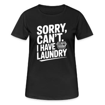 Désolé, je ne peux pas. J’ai du linge - T-shirt respirant Femme - noir - Devant - AI Model Female 172 light (172cm)