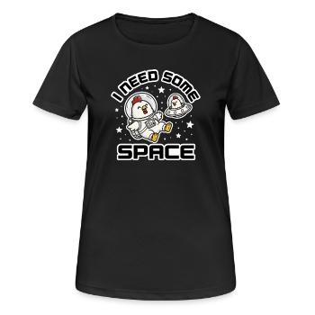 J’ai besoin d’espace - Weltraum Poulet Astronaute - T-shirt respirant Femme - noir - Devant - AI Model Female 172 light (172cm)