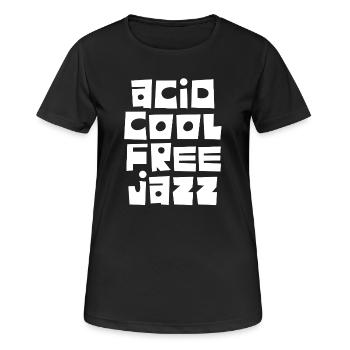 Logo musical Acid Cool Free Jazz - T-shirt respirant Femme - noir - Devant - AI Model Female 172 light (172cm)
