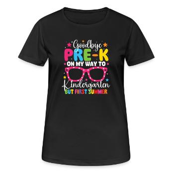 Adieu la maternelle de maternelle mais le premier été - T-shirt respirant Femme - noir - Devant - AI Model Female 172 light (172cm)