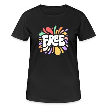 FREE multi-coloured glow - Women's Breathable T-Shirt - black - Front - AI Model Female 172 light (172cm)