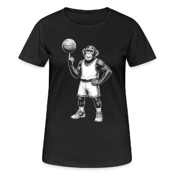 Basketball - Frauen T-Shirt atmungsaktiv - Schwarz - Vorne - AI Model Female 172 light (172cm)