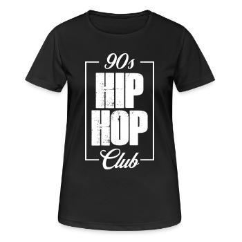 90s Hip Hop Club Logo - Women's Breathable T-Shirt - black - Front - AI Model Female 172 light (172cm)