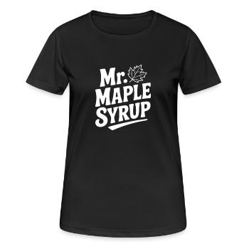 Monsieur Sirop d’érable - T-shirt respirant Femme - noir - Devant - AI Model Female 172 light (172cm)