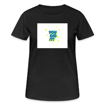 Tu l’as fait, Victory Stars - T-shirt respirant Femme - noir - Devant - AI Model Female 172 light (172cm)
