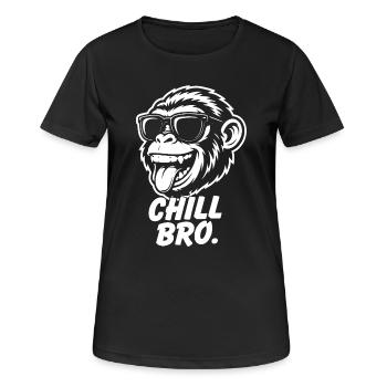 Chill Bro Affe Sonnenbrille Zunge Grafik - Frauen T-Shirt atmungsaktiv - Schwarz - Vorne - AI Model Female 172 light (172cm)