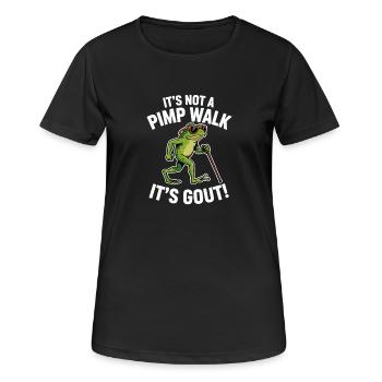  Its Not A Pimp Walk Its Gout Lustiger Frosch - Frauen T-Shirt atmungsaktiv - Schwarz - Vorne - AI Model Female 172 light (172cm)