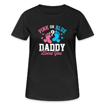 Révélation du genre Pink Or Blue Daddy Loves You - T-shirt respirant Femme - noir - Devant - AI Model Female 172 light (172cm)