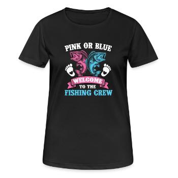 Rose ou bleu Bienvenue à l’équipe de pêche - T-shirt respirant Femme - noir - Devant - AI Model Female 172 light (172cm)