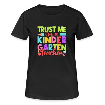 Prof de maternelle Crois-moi, je suis institutrice de maternelle - T-shirt respirant Femme - noir - Devant - AI Model Female 172 light (172cm)