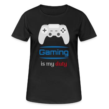 Gaming Is My Duty Gamer Controller - Women's Breathable T-Shirt - black - Front - AI Model Female 172 light (172cm)