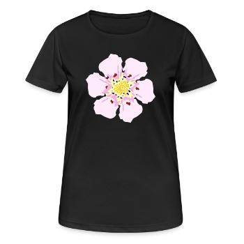 Zarte Pastellblüte - Frauen T-Shirt atmungsaktiv - Schwarz - Vorne - AI Model Female 172 light (172cm)