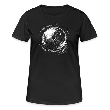 Bowlingkugel Skizze - Frauen T-Shirt atmungsaktiv - Schwarz - Vorne - AI Model Female 172 light (172cm)