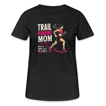 Trailrunning-Mama - Frauen T-Shirt atmungsaktiv - Schwarz - Vorne - AI Model Female 172 light (172cm)