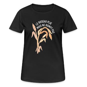 Le Roseau Plie Mais Ne Rompt Pas - Résilience - T-shirt respirant Femme - noir - Devant - AI Model Female 172 light (172cm)