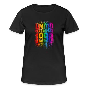 Limited Edition 1998 Jahrgang Geburtstag Art - Frauen T-Shirt atmungsaktiv - Schwarz - Vorne - AI Model Female 172 light (172cm)