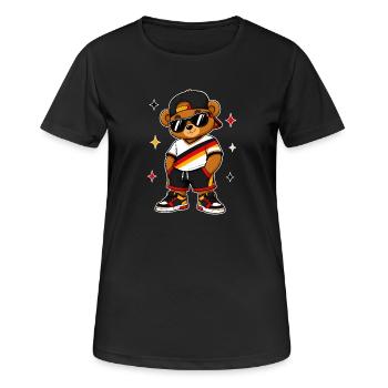 Deutschland bär Sonnenbrille Flaggen Art - Frauen T-Shirt atmungsaktiv - Schwarz - Vorne - AI Model Female 172 light (172cm)
