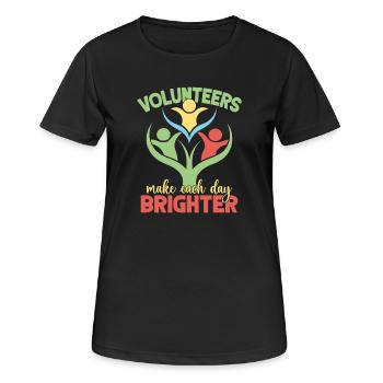 Volunteer Appreciation Make Each Day Brighter - Women's Breathable T-Shirt - black - Front - AI Model Female 172 light (172cm)