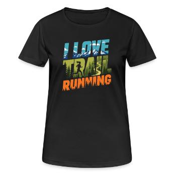 I Love Trail Running - Women's Breathable T-Shirt - black - Front - AI Model Female 172 light (172cm)