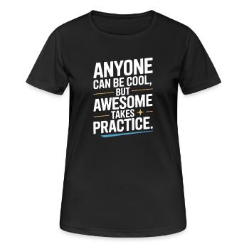 N’importe qui peut être cool, nerd, gamer génial, ironie - T-shirt respirant Femme - noir - Devant - AI Model Female 172 light (172cm)