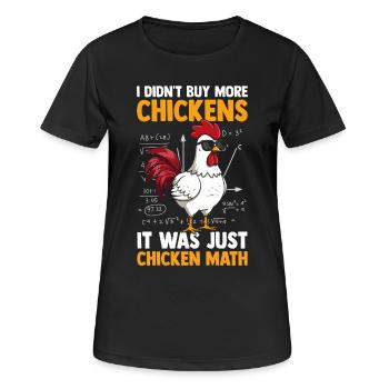 Farmer Rooster Flock Poultry Math Chicken - Frauen T-Shirt atmungsaktiv - Schwarz - Vorne - AI Model Female 172 light (172cm)