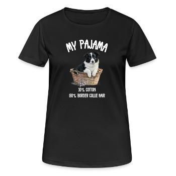 Dog Border Collie Pyjamas - Frauen T-Shirt atmungsaktiv - Schwarz - Vorne - AI Model Female 172 light (172cm)