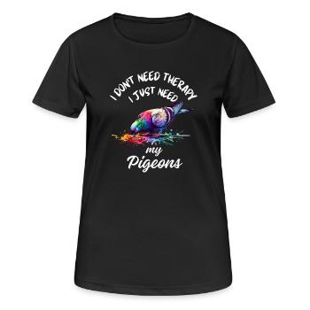 Kunst der Taubentherapie - Frauen T-Shirt atmungsaktiv - Schwarz - Vorne - AI Model Female 172 light (172cm)