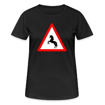 Beware Unicorns Ahead - Women's Breathable T-Shirt - black - Front - AI Model Female 172 light (172cm)